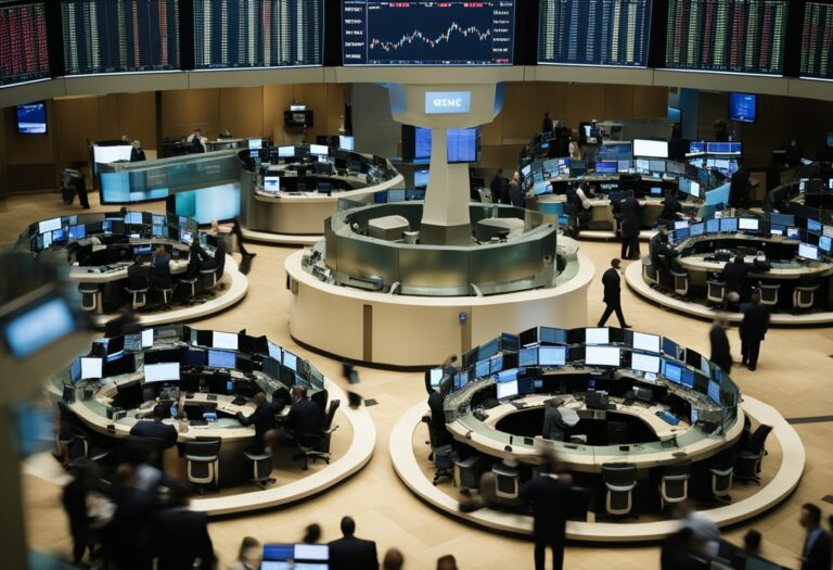 Floor of the stock market.